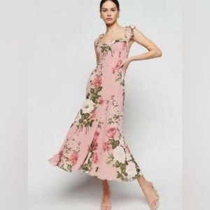 NWT - Reformation Nadira Dress Rose Garden - size 6P (or standard size 4)